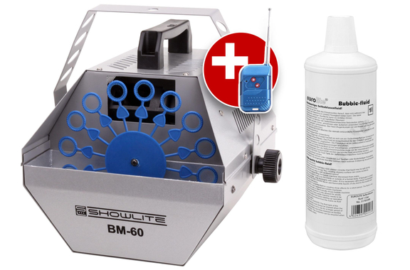 Showlite BM-60 Zeepbellenmachine Set met 1L Fluid image 1