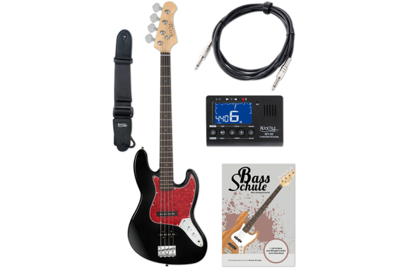 Rocktile Pro JB-30BK 70's Deluxe E-Bass Black Set image 1