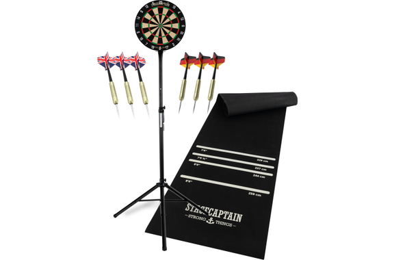 Stagecaptain DBS-1715C BullsEye Champion Bersaglio da Freccette + Set Supporto e Tappetino Nero image 1