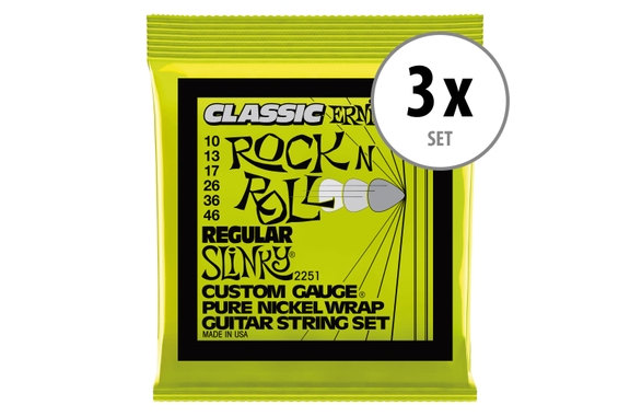 Ernie Ball 2251 Slinky Classic Rock n Roll Regular 3x Set image 1