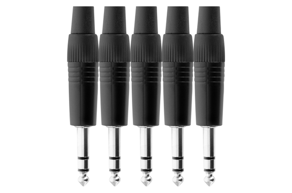 Pronomic JPLUG Black Stereo-Klinkenstecker 5er Pack image 1