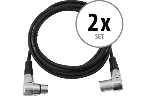 Omnitronic Câble XLR Coudé 3 Broches 3m 90° Noir Lot de 2 image 1