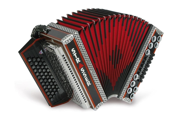 Strasser 4/III De Luxe E Accordéon Styrien, 4 Rangs, 3 Voix B-Es-As-Des, Avec X-Bass, Noir/Rouge image 1