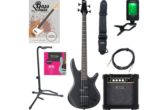 Ibanez GSR200B-WK E-Bass Weathered Black Starter Set image 1