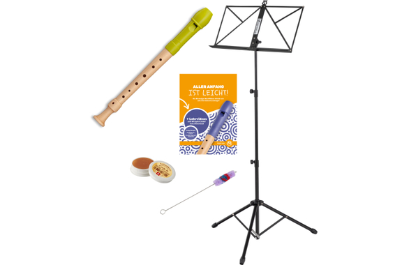 Mollenhauer Fipple "Lere" Flûte à Bec Soprano Vert Pomme Système Allemand Set image 1