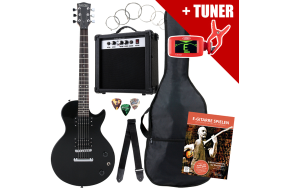 Rocktile L-Pack Electric Guitar Set Black incl. Amplifier, Bag, Tuner, Cable, Strap, Strings and Lesson incl. CD/DVD image 1