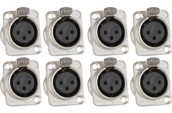 Pronomic XFD XLR Panel Mount Female Connector 8x Set image 1