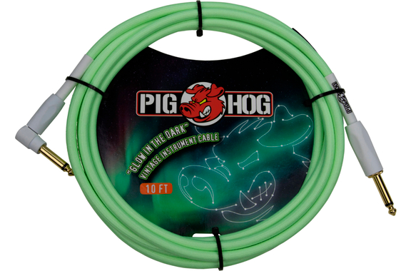 Pig Hog "Glow In The Dark" Instrumentenkabel 3m Winkel image 1