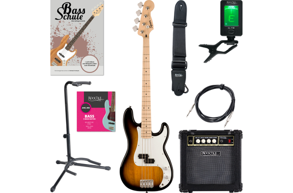 Squier Sonic Precision Bass 2-Color Sunburst Starter Set image 1