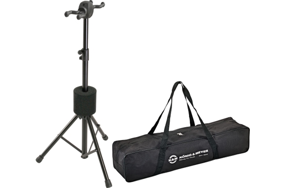 Soporte Para Guitarras K&M 17620 "Double" Negro Set Con Bolsa image 1
