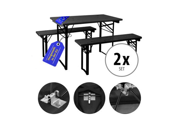Stagecaptain Hirschgarten Beer Tent Set for Balcony 110 cm Dark Gray 2x Set image 1
