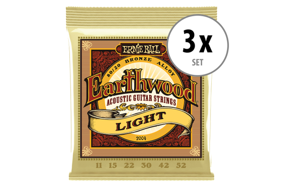 Ernie Ball 2004 Earthwood 80/20 Light 3x Set image 1