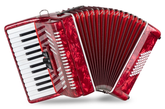 Classic Cantabile 48 Bass Akkordeon "Secondo V" Rot  - Retoure (Zustand: sehr gut) image 1