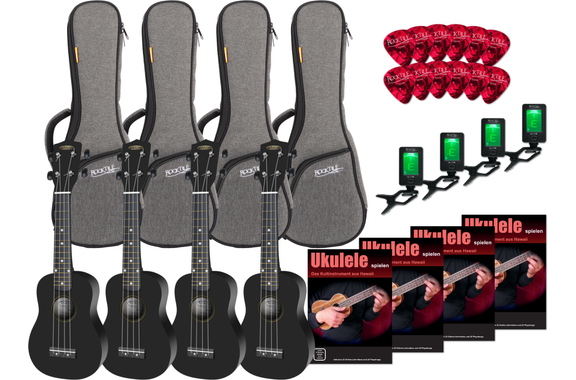 Classic Cantabile US-100 Ukulelenset für die Schule Schwarz image 1