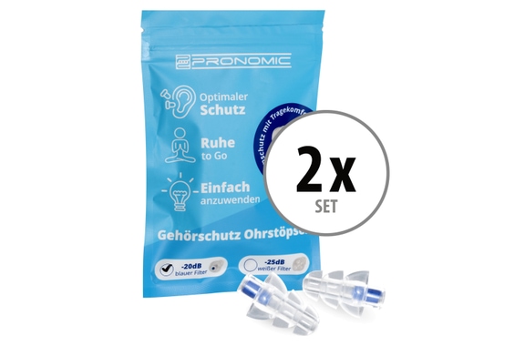 Pronomic E20 Hearing Protection Earplugs 20dB 2x Set image 1