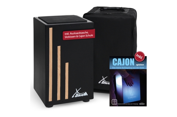 XDrum Cajon Primero Negra incl. escuela de cajón y bolsa image 1