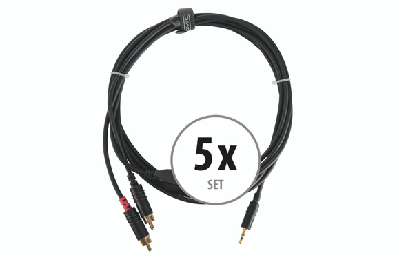 Pronomic Stage J3RC-3m Câble Audio 3,5 mm Stereo Jack/Cinch 3m noir lot de 5 image 1