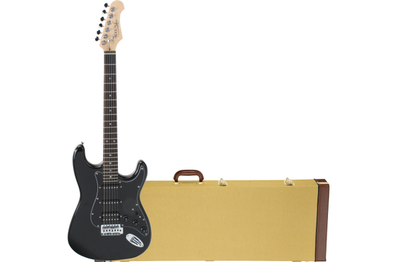 Rocktile Pro ST60-BK Guitarra Eléctrica All Black Set con Estuche Rígido image 1