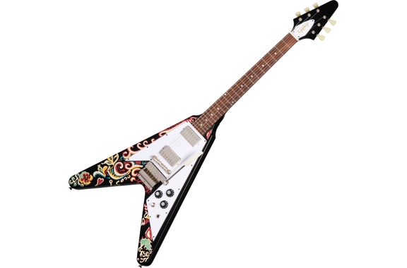 Epiphone Jimi Hendrix "Love Drops" Flying V Ebony image 1