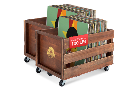 Stagecaptain SPK-100 BN Record Crate "Emil" Brown 2x Set image 1