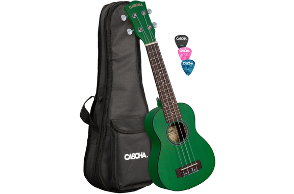 Cascha Sopran Ukulele Caoba LH Verde image 1