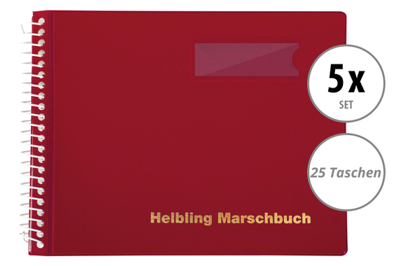 Helbling BMR25 Marschbuch rot 25 Taschen 5x Set image 1