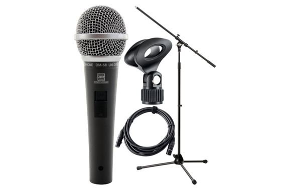 Pronomic DM-58 Vocal Microfoon met Schakelaar Starter SET incl. Standaard + Klem + Kabel image 1