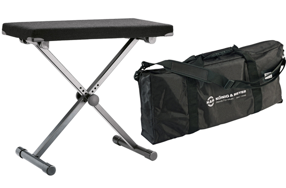 K&M 14076 Keyboardbank Set schwarz Stoff image 1
