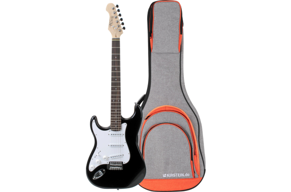 Rocktile Pro ST3-BK/RW-L Linkshänder (Lefty) E-Guitarra Black Gigbag Set image 1