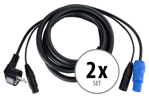 Pronomic Stage EUPPX-10 Hybridkabel Euro/Powerplug/XLR 2x Set image 1
