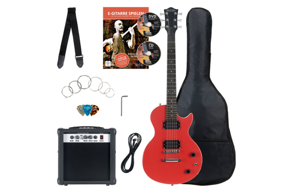 Rocktile Banger's Pack Set de Guitares Électriques Single Cut, 7 pièces Rouge image 1