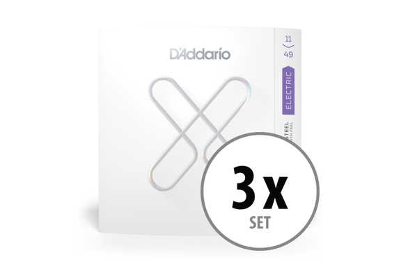 D'Addario XS Nickel Plated Steel 11-49 Medium 3x Set image 1