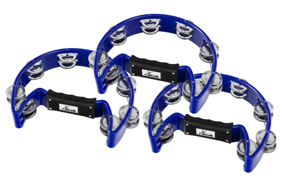3-Piece Set XDrum TM-1 Hand Tambourine Blue image 1