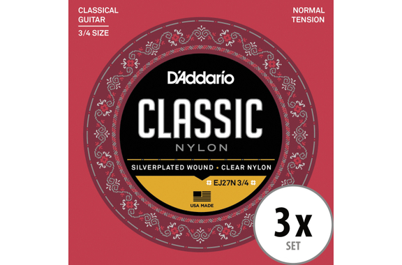 D'Addario EJ 27N-3/4 Student 3x Set image 1