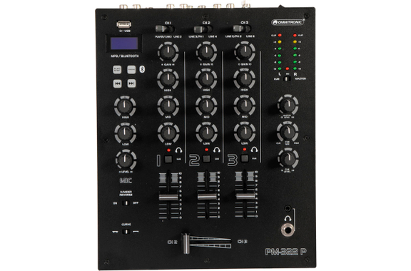 Omnitronic PM-322P DJ Mixer met Bluetooth & MP3-Player image 1