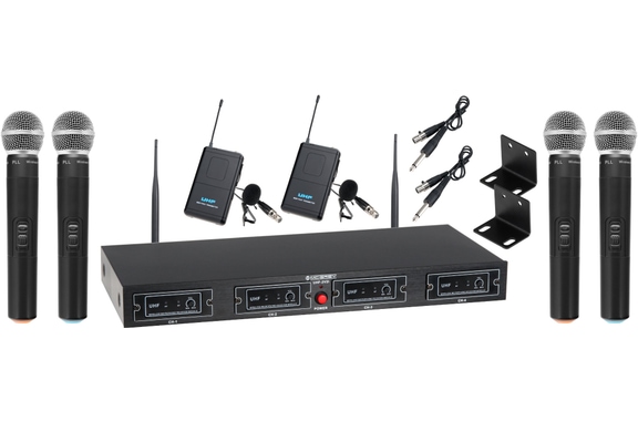 McGrey UHF-4V2I Quad Set Inalámbrico Incl. 4 Micrófonos de Mano y 2 Bodypacks image 1