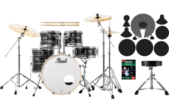 Pearl Export EXX705NBR/C778 Drumkit Graphite Silver Twist Beginner Set image 1