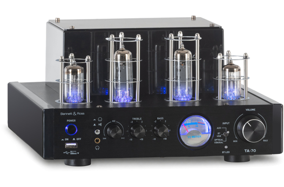 Bennett & Ross TA-70 BK HiFi Stereo-Verstärker im Röhrendesign image 1