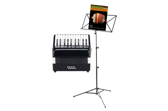 Classic Cantabile Secondo Accordéon Enfant 8 Basses Set Noir image 1