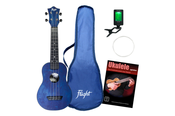 Flight TUS35 DB Travel Sopran Ukulele Set Bleu Foncé image 1