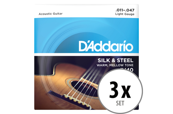 D'Addario EJ40 Silk & Steel 3-Pack image 1