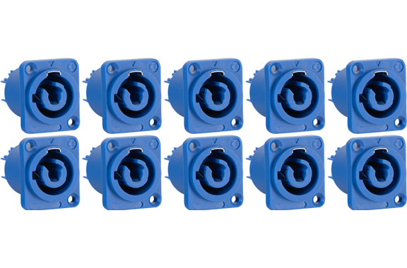 Pronomic PowPID BU Powerplug Panel Mount Socket Blue 10x Set image 1