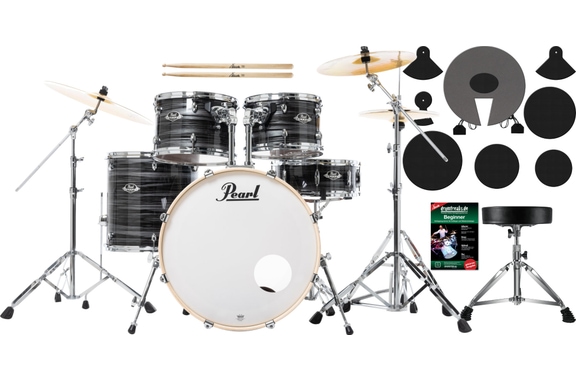 Pearl Export EXX725SBR/C778 Drumkit Graphite Silver Twist Beginner Set image 1