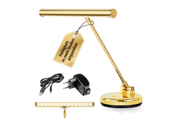Showlite WW LED Piano Lamp Gold High Gloss image 1