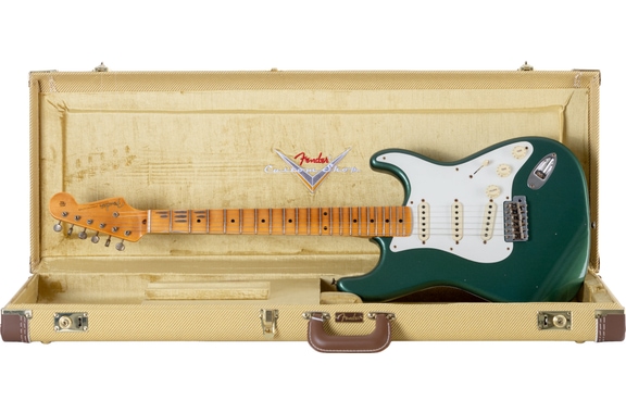 Fender Custom Shop Time Machine 1956 Stratocaster Journeyman Relic Aged Sherwood Green Metallic image 1