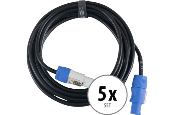 Pronomic Power Twist 5 Power Cable 5m 5x Set image 1