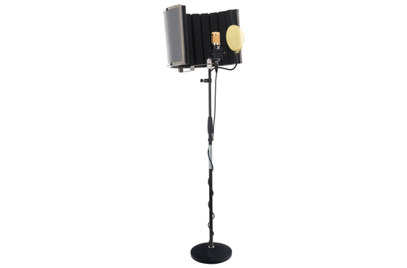Pronomic CM-100BG Large-Diaphragm Microphone Complete Set incl. Stand, Gold Pop Filter, Micscreen & Cable image 1