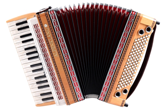 Alpenklang Pro Accordeon III 96 Toetsen-Steirische, Els met rode inzet in de sierlijst image 1