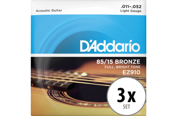 D'Addario EZ910 Light 3x Set image 1