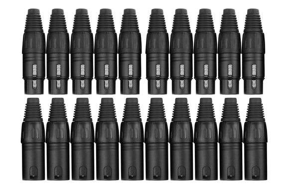 Set Connettori Pronomic XLR-Female/Male 2x10pz. nero image 1